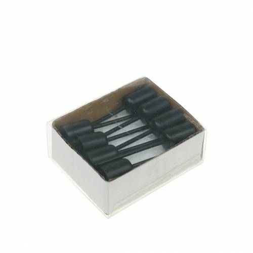 Floristik24 Kerzenhalter klein Schwarz H7cm Ø12,5mm 8 St