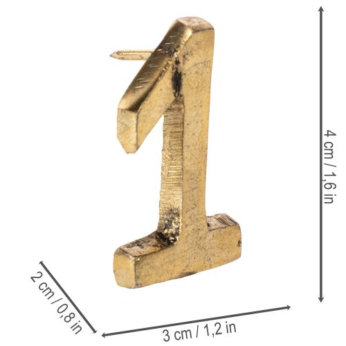 Kerzenpins Adventszahlen 1–4 Metall Goldfarben 4 cm | Floristik24.ch