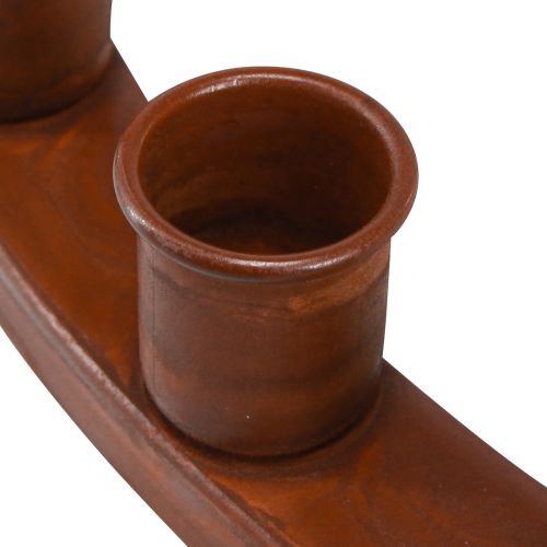 Floristik24 Kerzenring für 24 Stabkerzen Kerzenständer Braun Metall 43cm