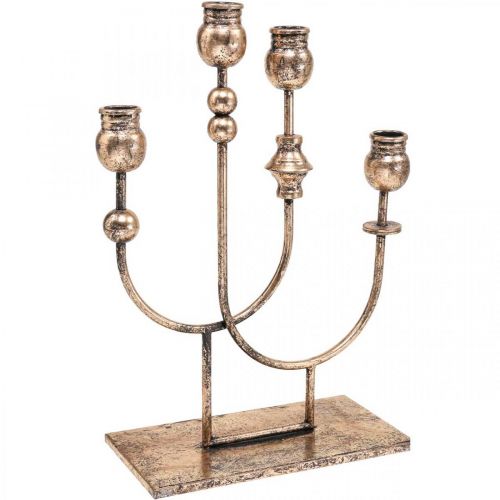 Kerzenständer Golden Stabkerzenhalter Vintage 4-flammig H39cm