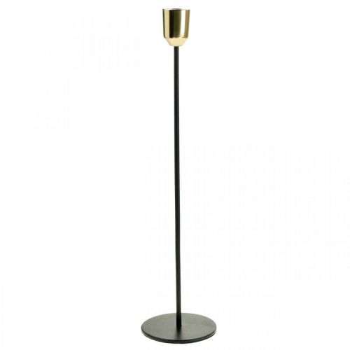 Artikel Kerzenständer, Metall-Kerzenhalter, Golden/Schwarz H33,5cm Ø2,2cm