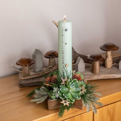 Floristik24.ch Kerzenständer, Tischdeko Weihnachten, H7cm Kerzenhalter Ø20cm/6,5cm-05409 Stern