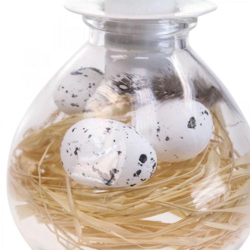 Floristik24 Kerzenständer Weiß Kerzenhalter Glas Osterdeko H11cm