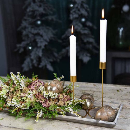 Floristik24 Kerzenständer Gold Tischdeko Metall Für Stabkerze Ø10cm H15cm