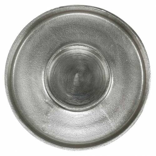 Floristik24 Kerzenteller Ton Silbern Ø20cm