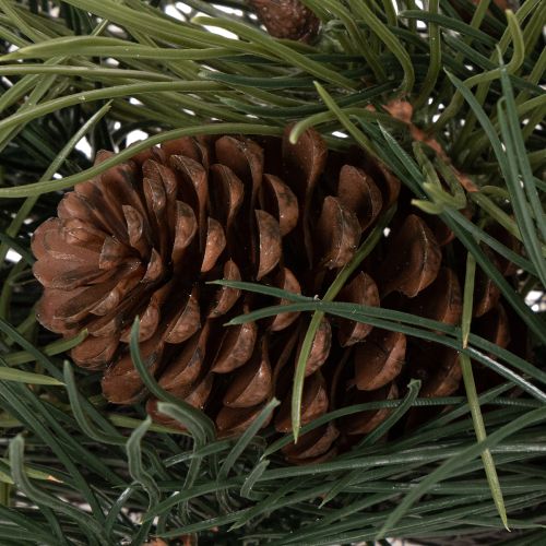 Künstlicher Kiefernkranz mit Zapfen 60 cm Grün | Floristik24.ch