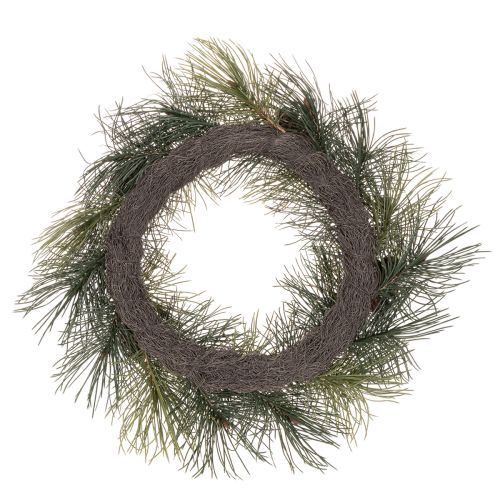 Künstlicher Kiefernkranz mit Zapfen 60 cm Grün | Floristik24.ch