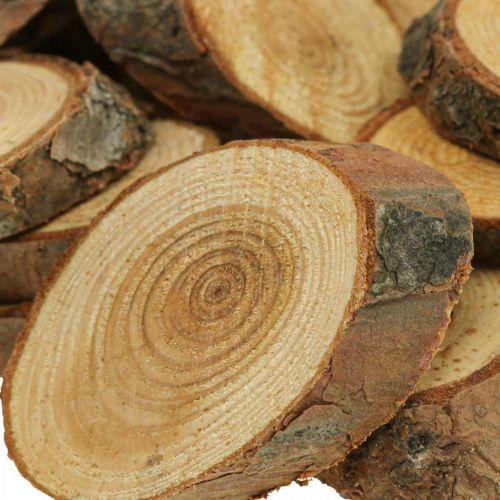 Floristik24 Holzscheiben Deko Streudeko Holz Kiefer Oval Ø4-5cm 500g