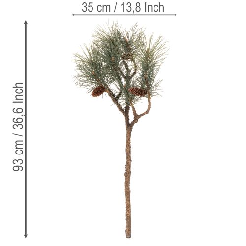 Künstlicher Kiefernzweig mit Zapfen 93 cm grün-braun Kunststoff | Floristik24.ch