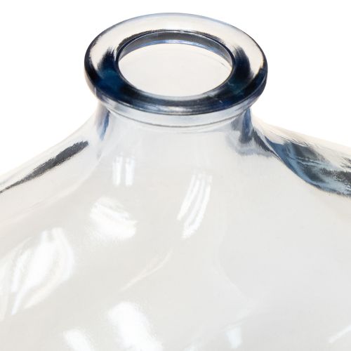 Floristik24 Kleine Glasvase klar modern Mini Vase Glas Blau 11×6×10cm 3St