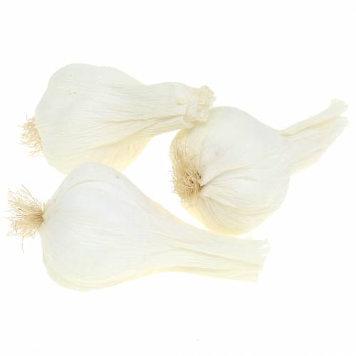 Floristik24 Knoblauch künstlich Crème 6cm 12St