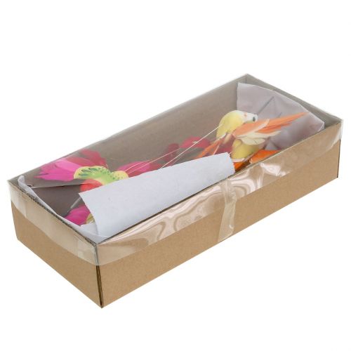 Floristik24 Kolibri am Draht zum Stecken Pink, Orange 17cm 6St