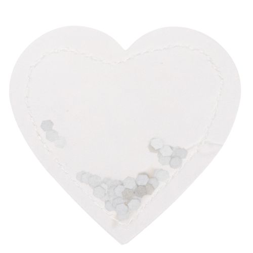 Transparente Papier-Konfettiherzen 5cm Weiss Silber 24 Stk für Streu- und Geschenkdekoration