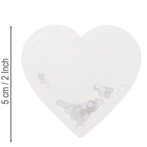 Transparente Papier-Konfettiherzen 5cm Weiss Silber 24 Stk für Streu- und Geschenkdekoration | Floristik24.ch