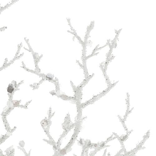 Artikel Korallenzweig mit Glimmer Weiß L32cm 3St