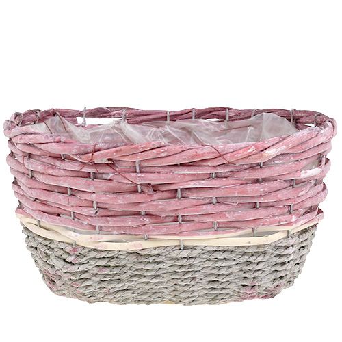 Floristik24 Korb oval 3er-Set Rosa, Natur