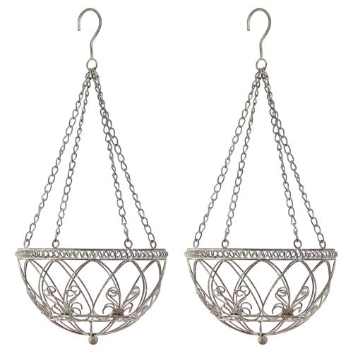 Floristik24 Korb zum Hängen Metall Blumenampel Antik Optik Ø25cm H56cm