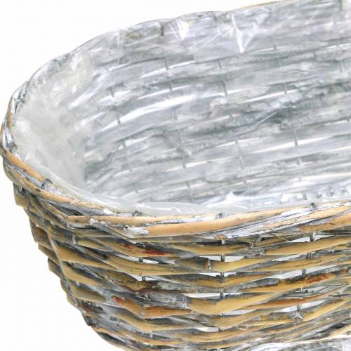 Artikel Korb zum Bepflanzen oval Natur, Weiß gewaschen 37/43/49cm 3er-Set