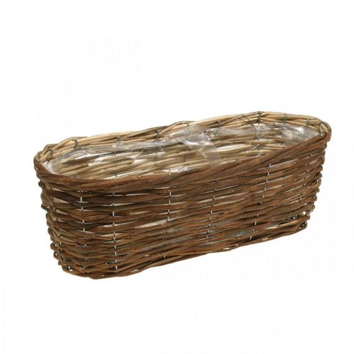 Floristik24 Korbschale, Pflanzgefäß, Holzkorb zum Bepflanzen Natur L41cm H13,5