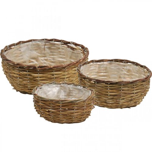 Floristik24 Korbschale Natur Pflanzkorb Weidenkorb Ø21,5/26/Ø31cm 3er-Set