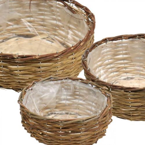 Floristik24 Korbschale Natur Pflanzkorb Weidenkorb Ø21,5/26/Ø31cm 3er-Set