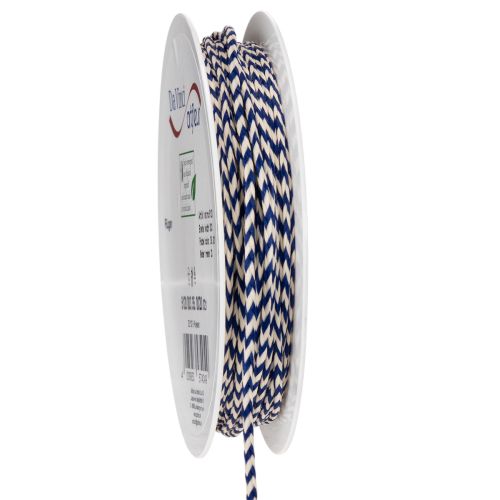 Geschenkband Kordel aus Polyester gestreift 3 mm 20 m weiss-blau für Dekoration