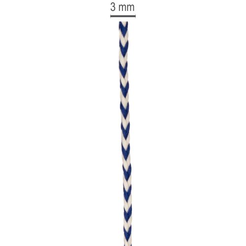 Geschenkband Kordel aus Polyester gestreift 3 mm 20 m weiss-blau für Dekoration | Floristik24.ch