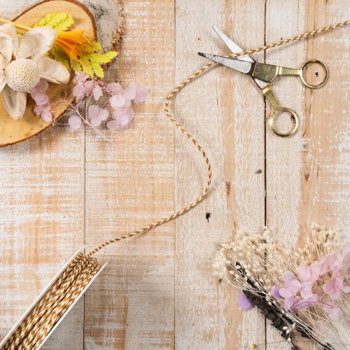 Geschenkband Kordel Polyester zweifarbig 3mm 20m Hellbraun-Creme | Floristik24.ch