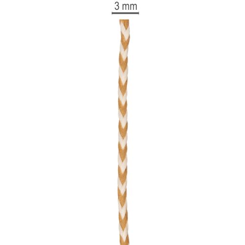 Geschenkband Kordel Polyester zweifarbig 3mm 20m Hellbraun-Creme | Floristik24.ch