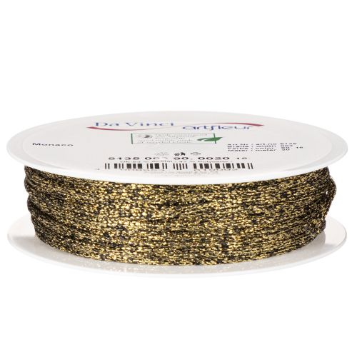 Kordel Polyester Schwarz-Gold 3mm 20m für Dekoration und Geschenkverpackung | Floristik24.ch