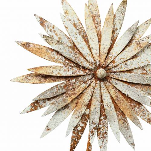 Floristik24 Gartenstecker Kornblume Edelrost Metall Weiß Ø18cm H88cm