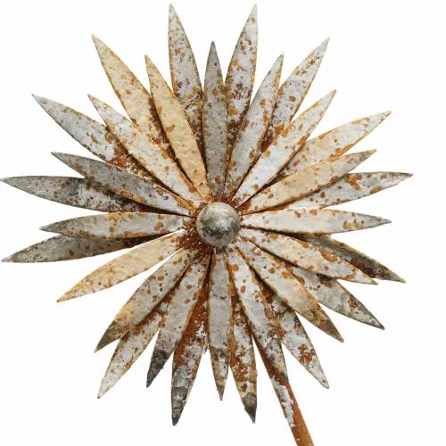 Floristik24 Gartenstecker Kornblumen Edelrost Metall Weiß Ø10/15cm H66cm