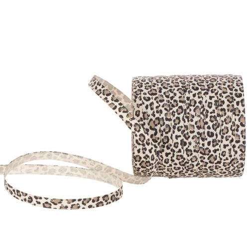 Geschenkband aus Baumwolle mit Leopardenmuster 10mm 100m für Dekoration und Geschenkverpackung