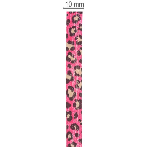 Dekoband Kräuselband Leoprint Pink 10mm x 100m Geschenkdekoration | Floristik24.ch