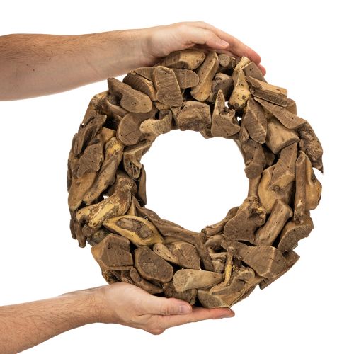 Dekokranz aus Holz, rund, Durchmesser 35 cm, naturbraun | Floristik24.ch