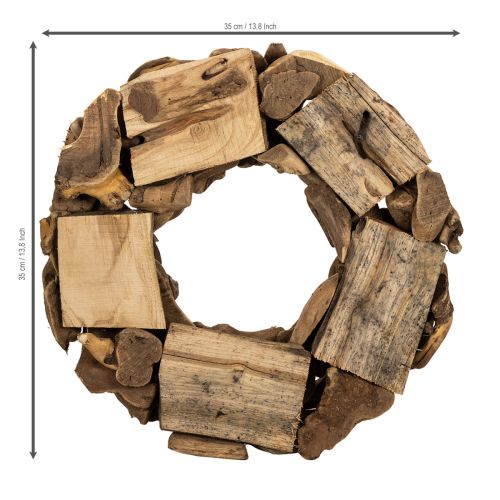 Dekokranz aus Holz, rund, Durchmesser 35 cm, naturbraun | Floristik24.ch