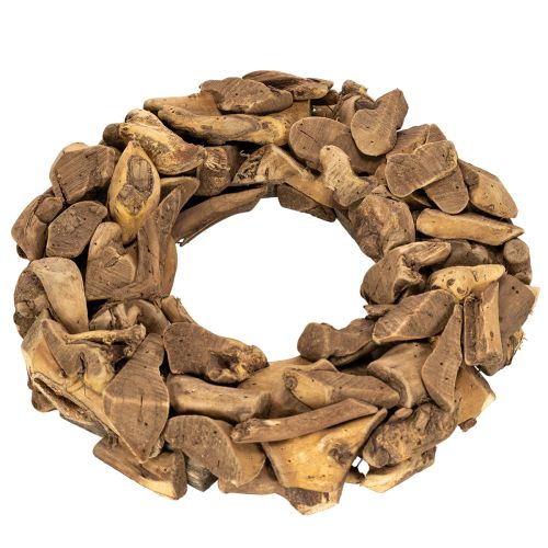 Dekokranz aus Holz, rund, Durchmesser 35 cm, naturbraun | Floristik24.ch