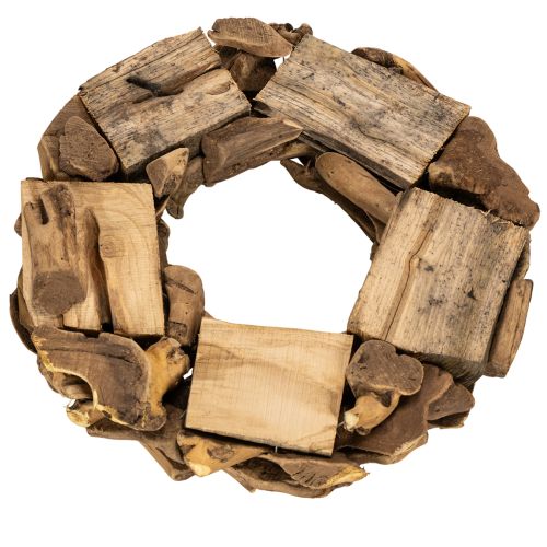 Dekokranz aus Holz, rund, Durchmesser 35 cm, naturbraun | Floristik24.ch