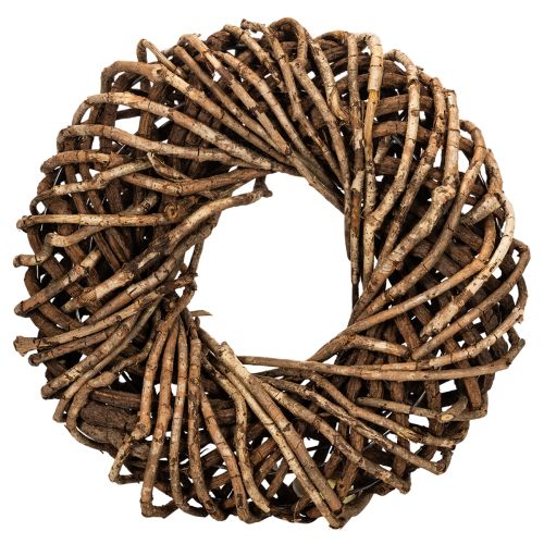 Kranz aus Naturzweigen Rattan rund 35 cm Braun für Dekoration