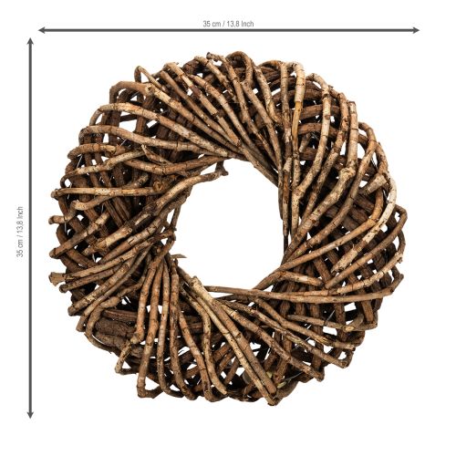 Kranz aus Naturzweigen Rattan rund 35 cm Braun für Dekoration | Floristik24.ch
