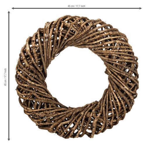Dekokranz aus Naturzweigen Rattan rund braun 45 cm für den Innenbereich | Floristik24.ch