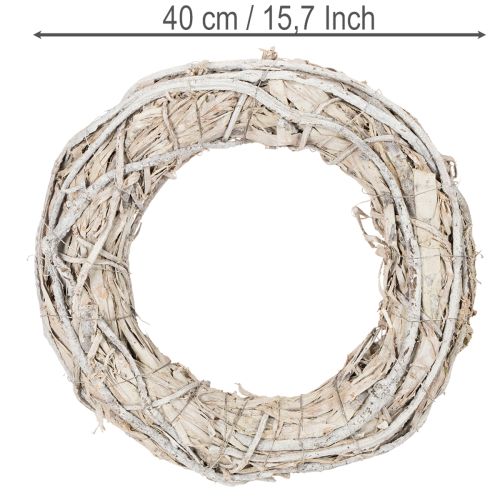 Türkranz aus Holz in Geweiss 40 cm | Floristik24.ch