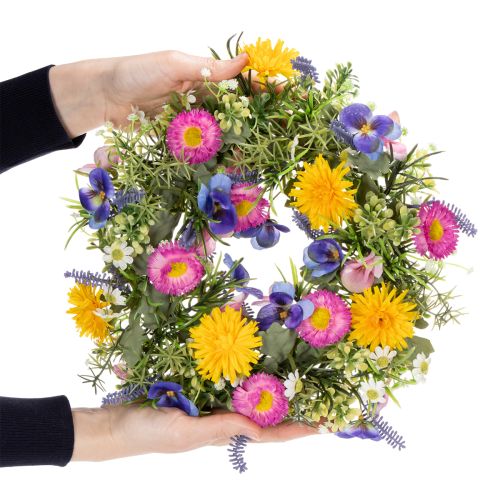 Artikel Türkranz Frühlingsblumen künstlich Blumenkranz für die Haustür Dekoration 30cm