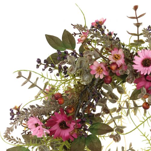 Floristik24 Blumenkranz mit Gänseblümchen und Beeren Altrosa Ø30cm