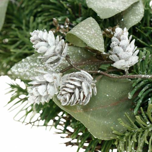 Floristik24 Deko-Kranz Eukalyptus und Zapfen künstlich Ø45cm Grün, Weiß