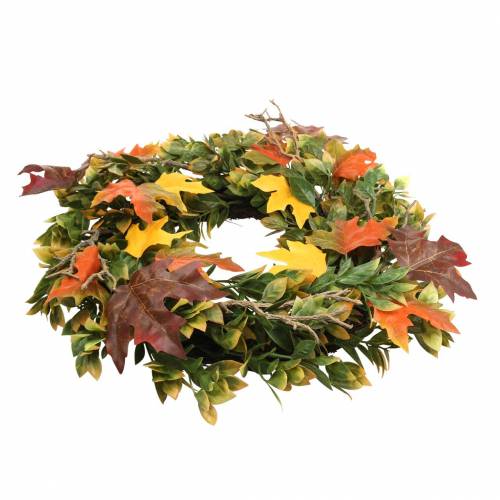 Floristik24 Kranz Herbstlaub künstlich Grün, Gelb, Orange Ø45cm