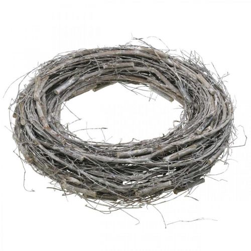 Floristik24 Deko Kranz geweißt Ø40cm Ulme, Rebe Frühlingsdeko Naturkranz