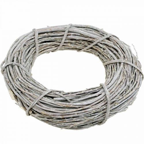 Floristik24 Deko Kranz Weiß gekalkt Ø35cm Shabby Chic Türkranz Tischdeko