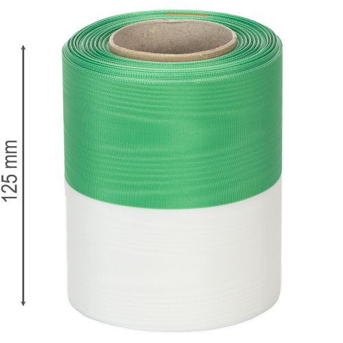 Artikel Kranzbänder Moiré 125mm x 25m in Grün-Weiß, Schleifenband Taftbindung, Nationalband Dekoband