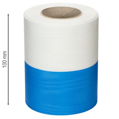 Artikel Kranzband Blau-Weiss, Moiré-Struktur, 125 mm breit, 25 m Rolle, Dekoband und Trauerband